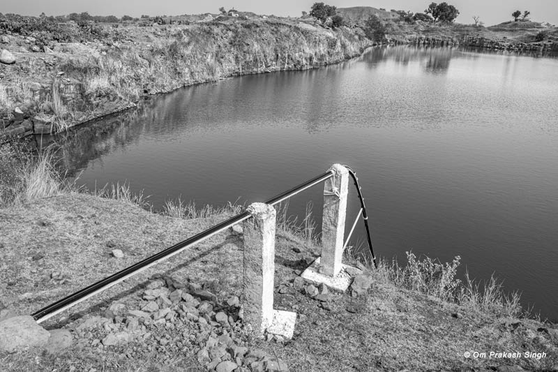 Innovative Water Supply System from Mining Pit - The pipeline carrying the raw water lifted from the mining pit