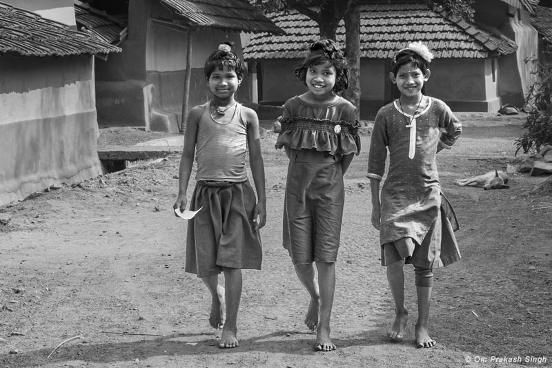 Innovative Water Supply System from Mining Pit - Happy children freed from burden of fetching domestic water and enjoying their leisure time in Santal Tola