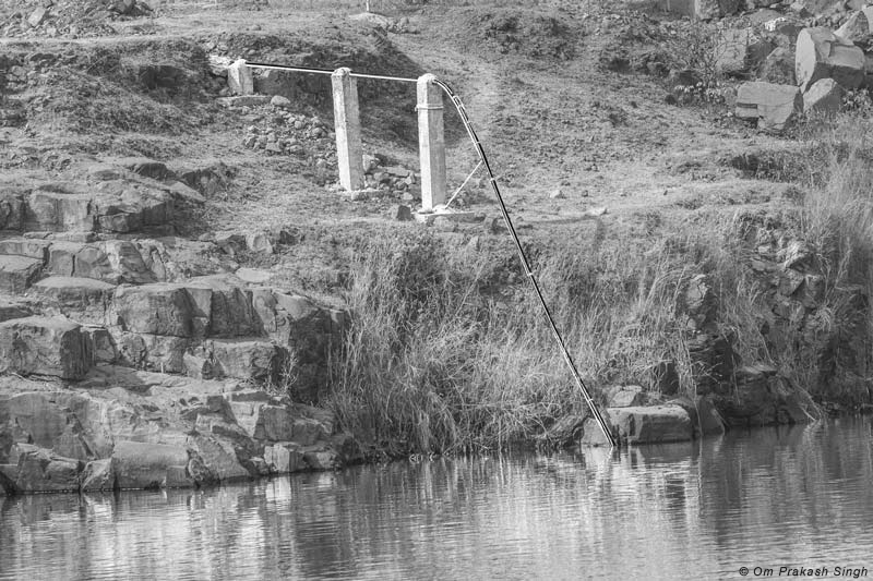 Innovative Water Supply System from Mining Pit - Location of the submersible pump in the mining pit and the pipeline carrying raw water