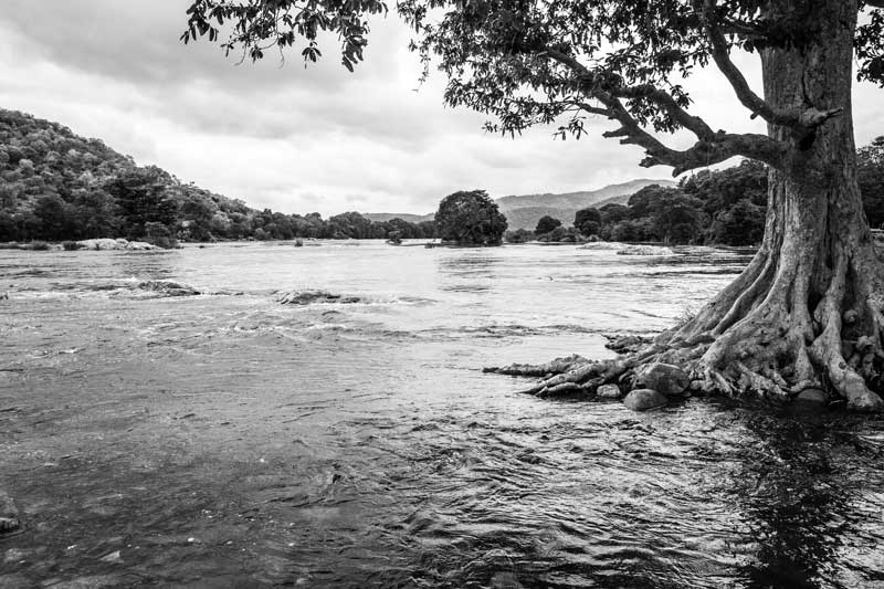 The confluence of rivers Arkavati and Kaveri at Mekedatu, Ramanagara district, Karnataka